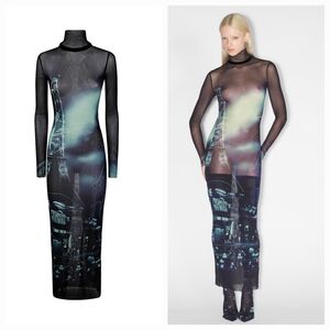 JEAN PAUL GAULTIER  'The Pigalle' Maxi Dress in Blue Small NWT